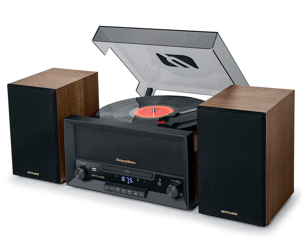 MUSE MT-120 MB WOOD / TOCADISCOS CON ALTAVOCES