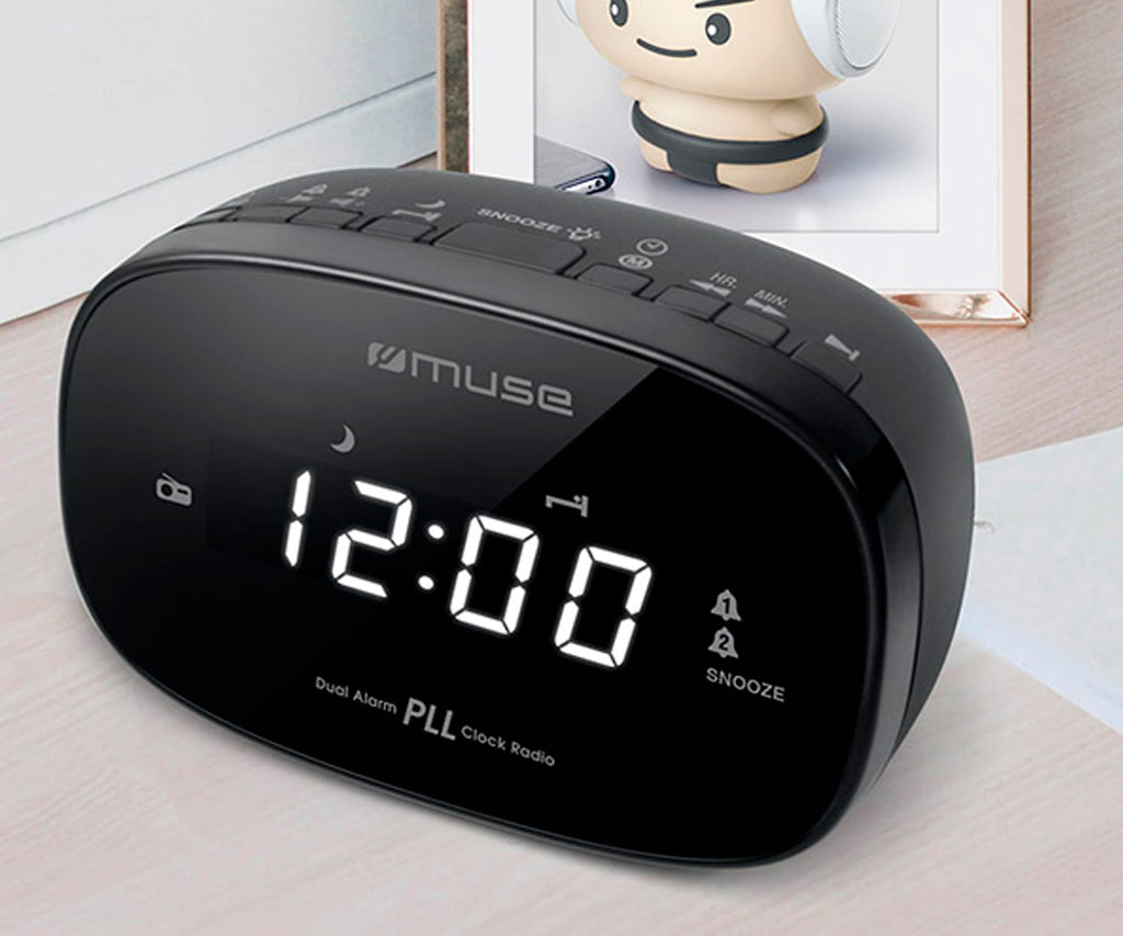 MUSE M-155 CR BLACK / RADIO DESPERTADOR - detalle