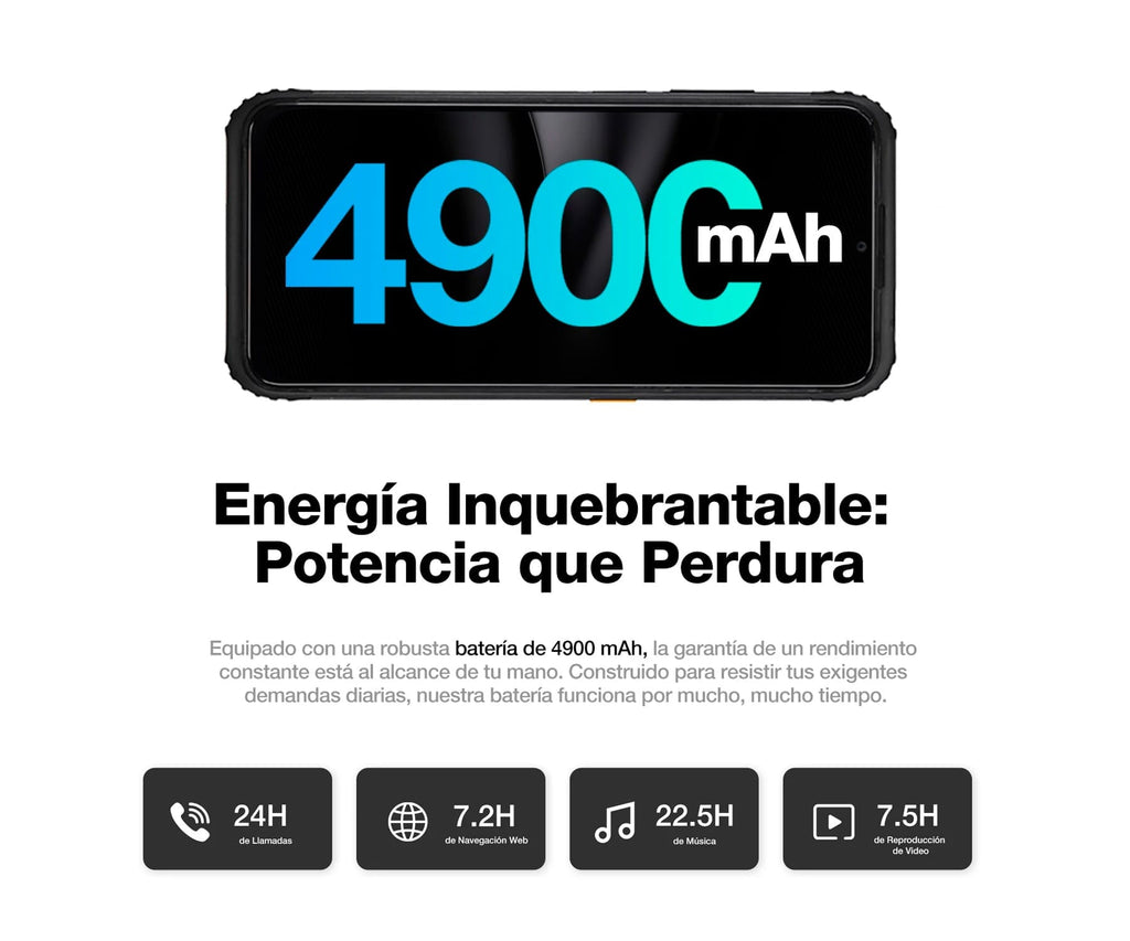 AGM H6 LITE 4G GREY / RUGERIZADO / 4+128GB / 6.56" 90HZ HD+ - detalle