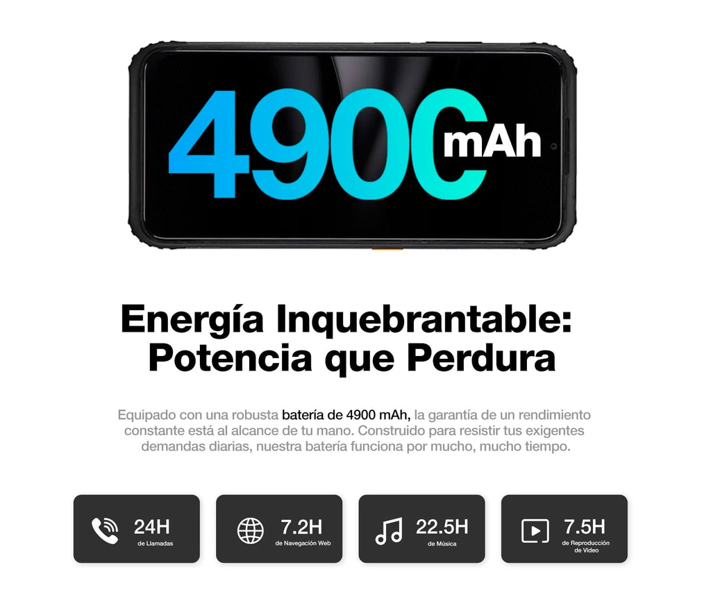 AGM H6 4G GREY / RUGERIZADO / 8+256GB / 6.56" 90HZ HD+ - detalle