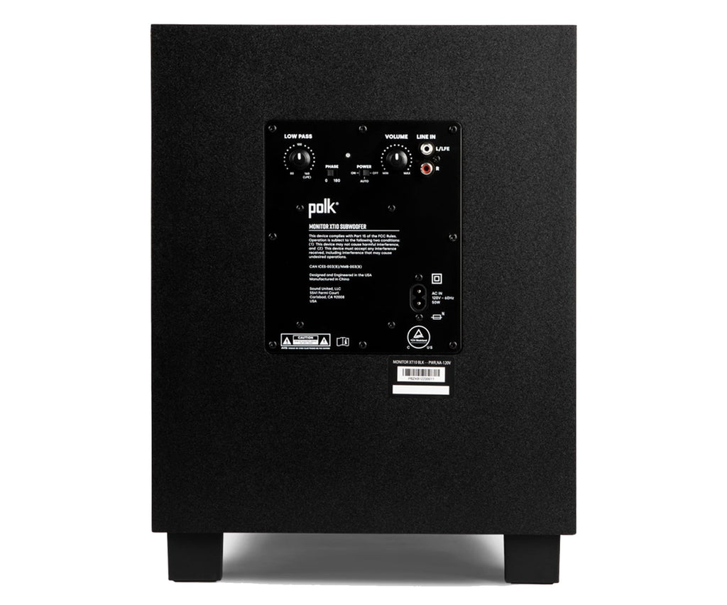 POLK MONITOR XT10 BLACK / SUBWOOFER - detalle