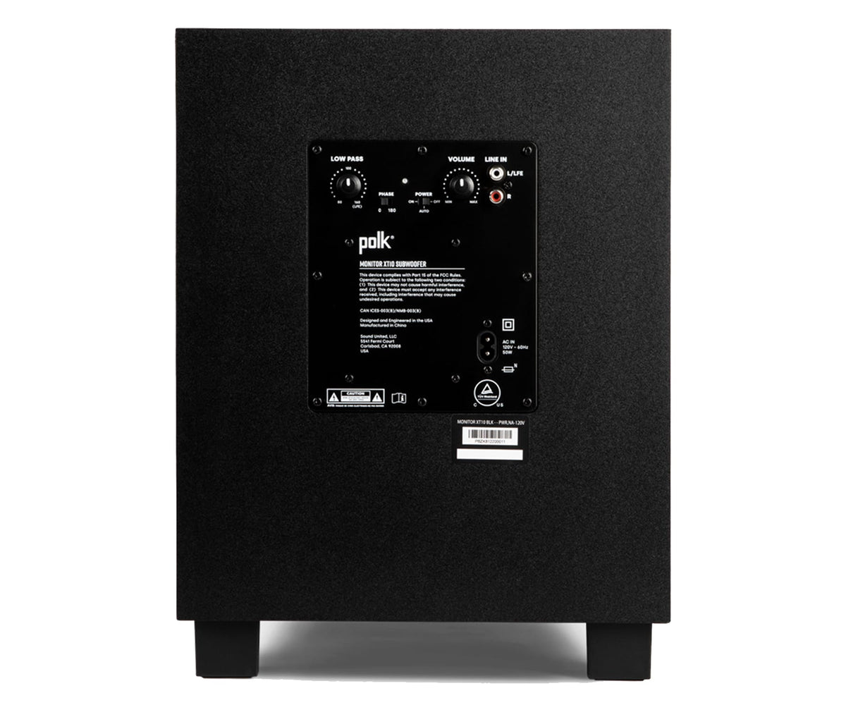 POLK MONITOR XT10 BLACK / SUBWOOFER - detalle