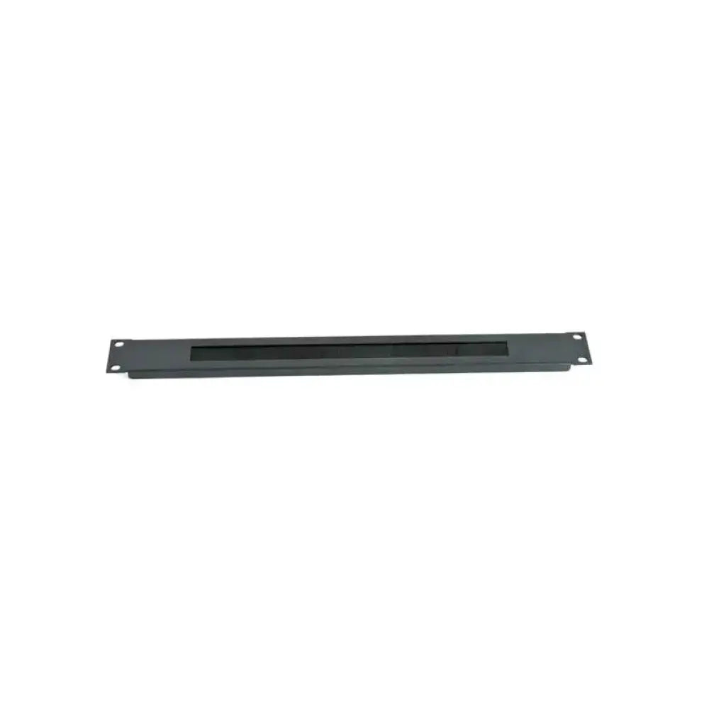 Panel pasacables de cepillo 19" 1U de metal para armarios rack 2LAN, con estructura resistente y diseño compacto.