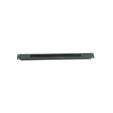 Panel pasacables de cepillo 19" 1U de metal para armarios rack 2LAN, con estructura resistente y diseño compacto.