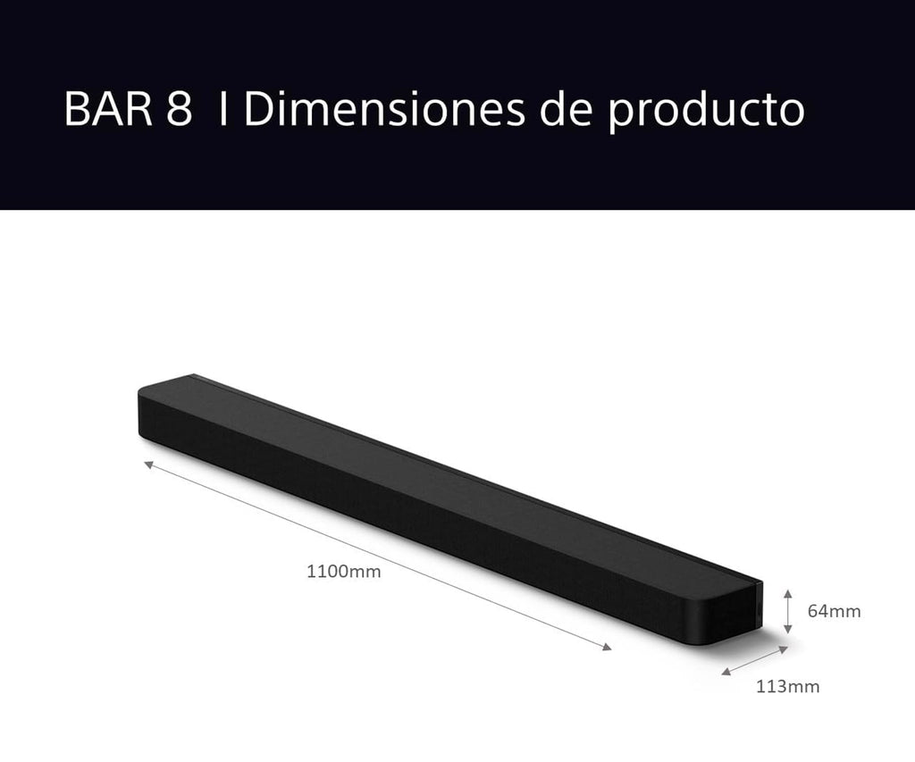 SONY HT-A8000 BRAVIA THEATRE BAR 8 BLACK / BARRA DE SONIDO 60W 5.0.2CH - detalle