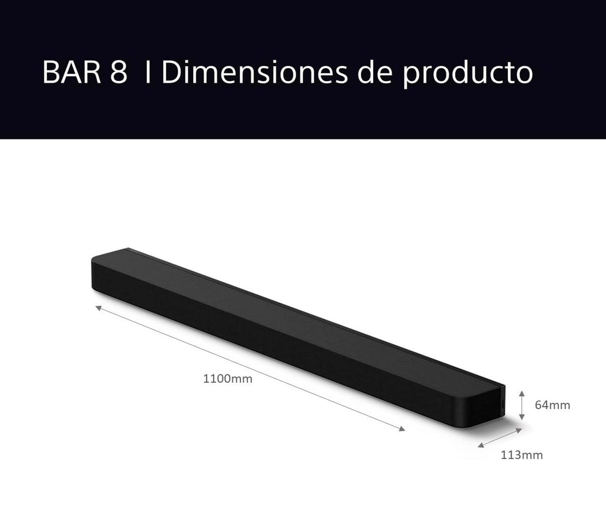 SONY HT-A8000 BRAVIA THEATRE BAR 8 BLACK / BARRA DE SONIDO 60W 5.0.2CH - detalle