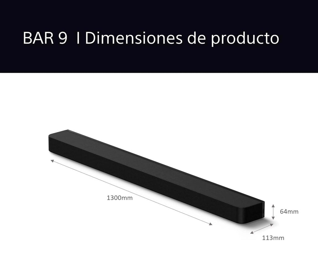 SONY HT-A9000 BRAVIA THEATRE BAR 9 BLACK / BARRA DE SONIDO 62W 7.0.2CH - detalle