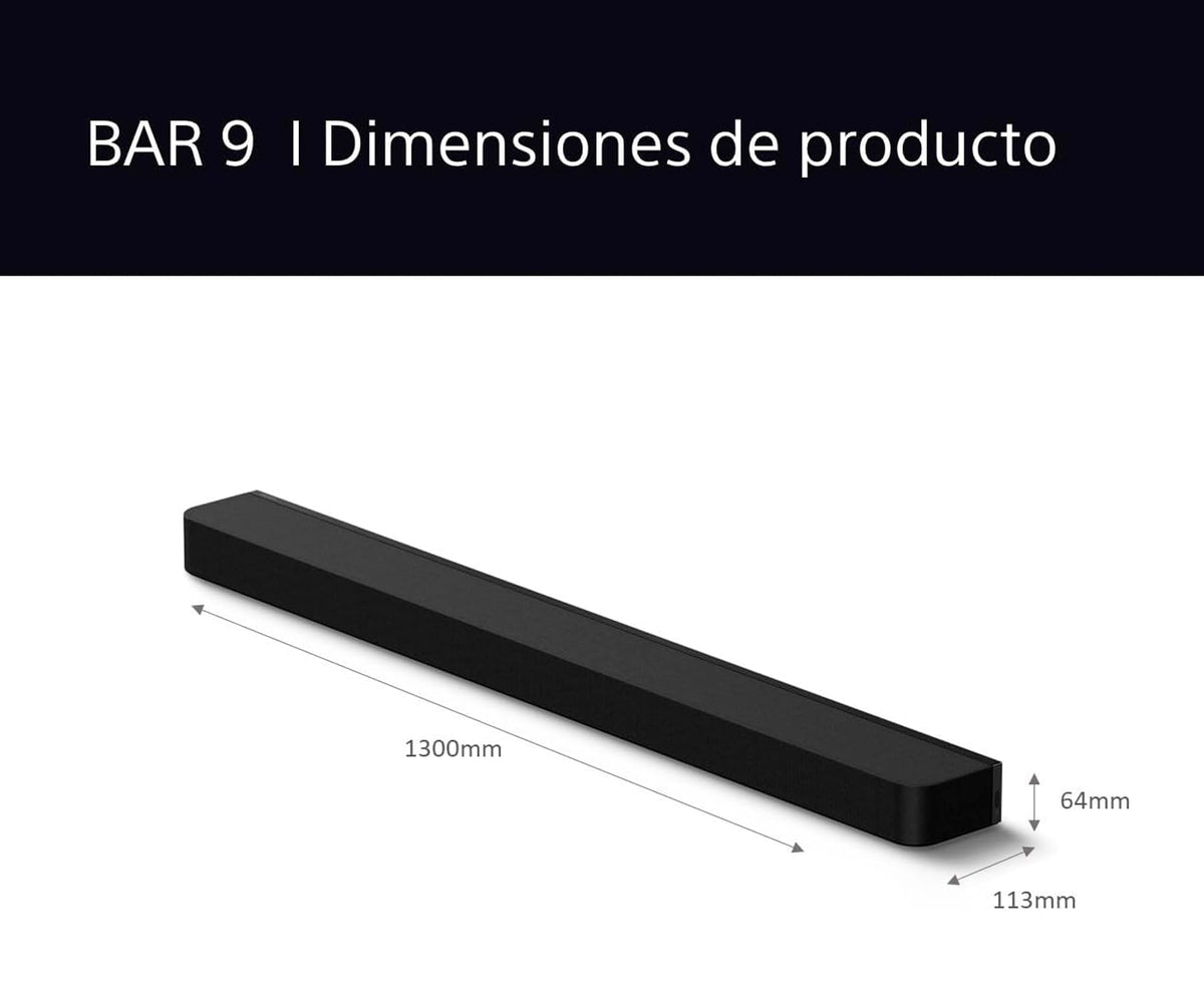 SONY HT-A9000 BRAVIA THEATRE BAR 9 BLACK / BARRA DE SONIDO 62W 7.0.2CH - detalle