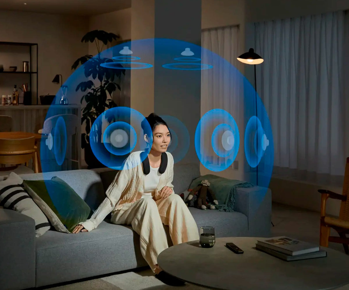 SONY HT-AN7 BRAVIA THEATER U WEARABLE TV SPEAKER BLACK / AURICULARES NECKBAND INALÁMBRICOS - detalle