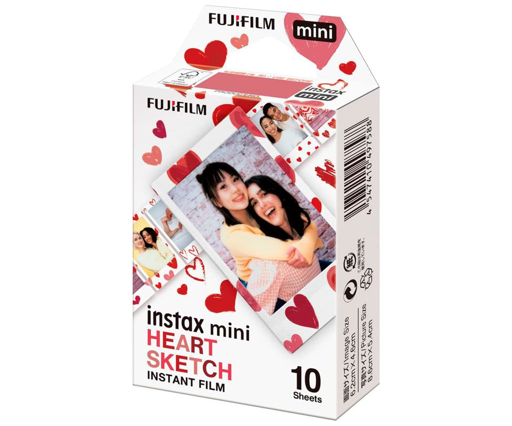 FUJIFILM INSTANT FILM MINI HEART SKETCH / PELÍCULA FOTOGRÁFICA INSTANTÁNEA (10 HOJAS) - detalle