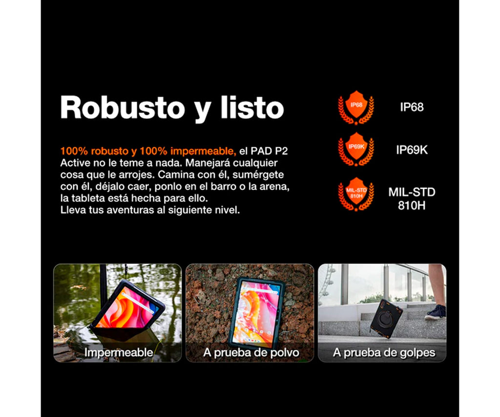 AGM PAD P2 ACTIVE 4G BLACK / RUGERIZADO / 8+256GB / 10.95" 90HZ FULL HD+ - detalle