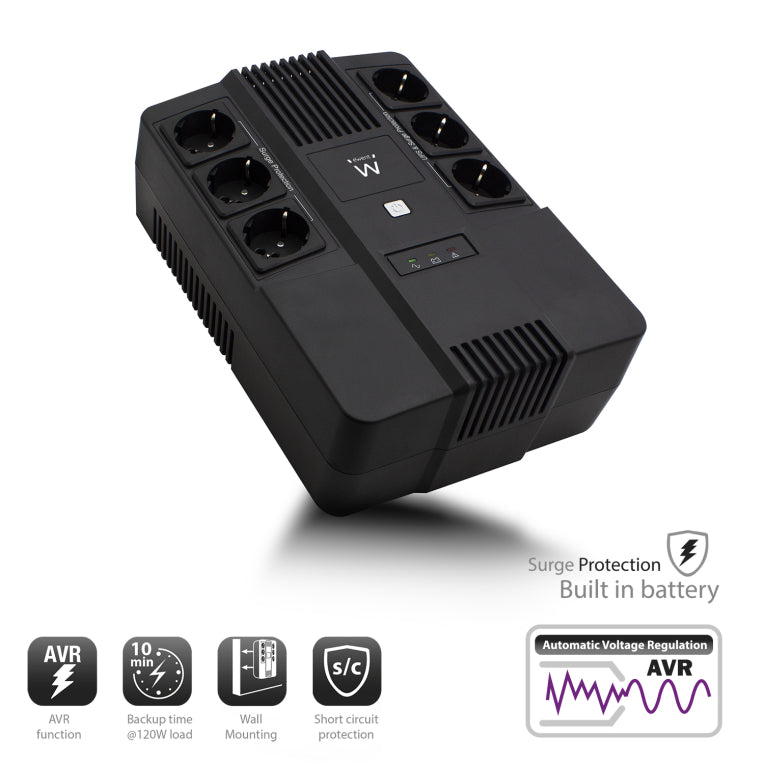 Ewent EW3945 sistema de alimentación ininterrumpida (UPS) Línea interactiva 0.6 kVA 360 W 1 salidas AC