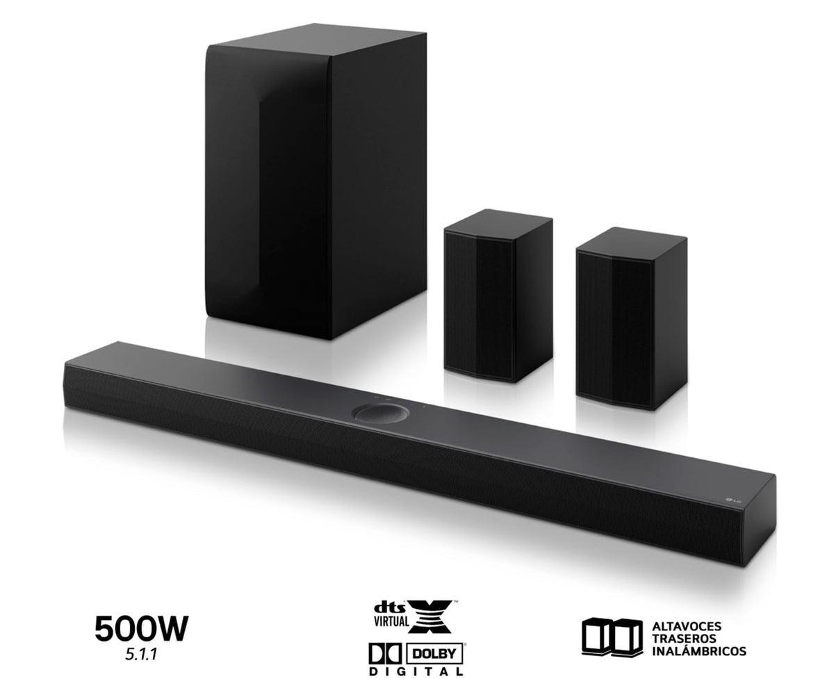 LG S70TR BLACK / BARRA DE SONIDO CON SUBWOOFER INALÁMBRICO Y TRASEROS 500W 5.1.1CH
