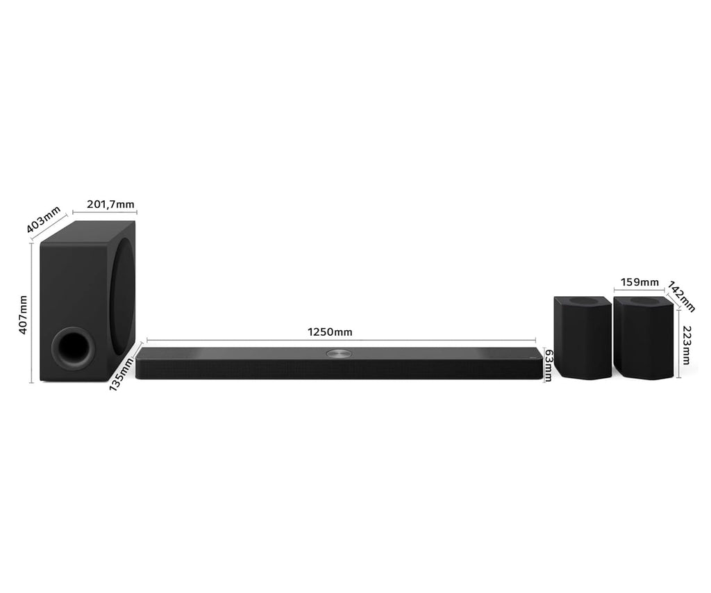 LG S95TR BLACK / BARRA DE SONIDO CON SUBWOOFER INALÁMBRICO Y TRASEROS 810W 9.1.5CH - detalle
