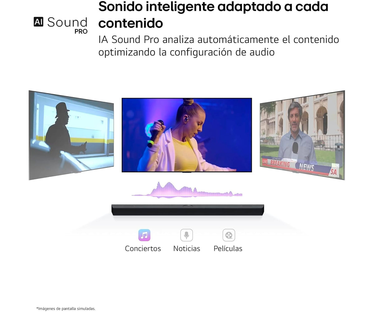 LG S60T / BARRA DE SONIDO CON SUBWOOFER INALÁMBRICO 340W 3.1CH - detalle