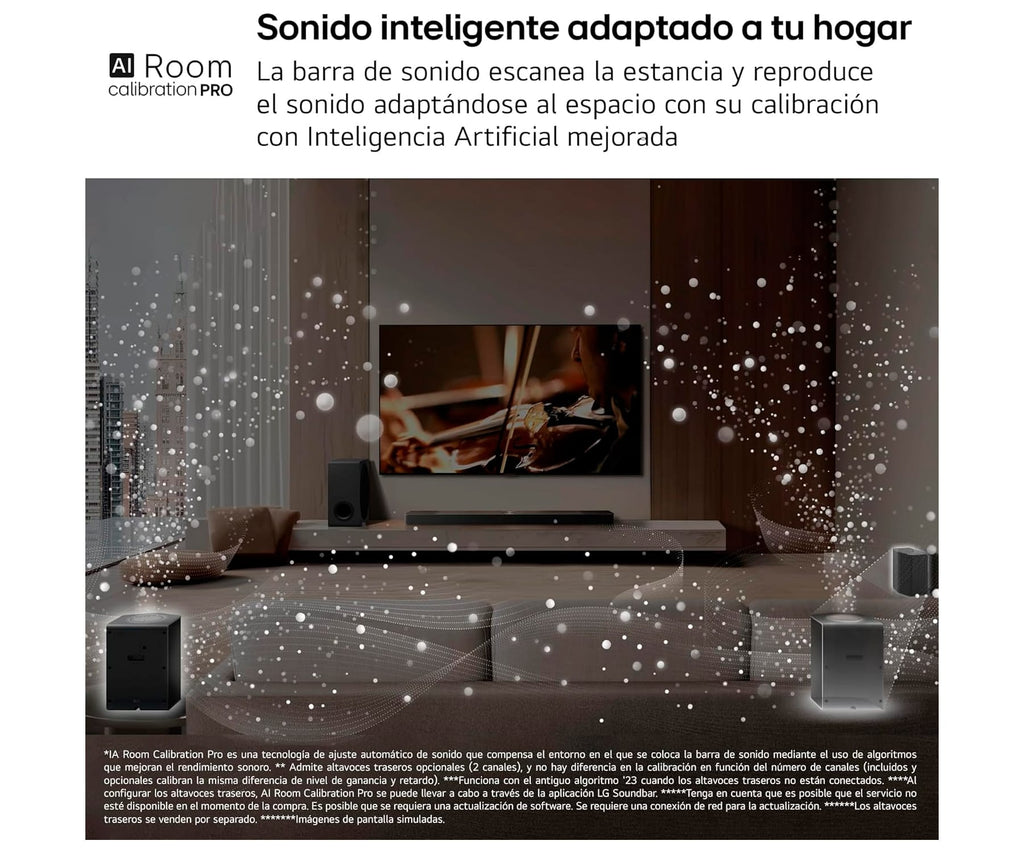 LG SG10TY BLACK / BARRA DE SONIDO CON SUBWOOFER INALÁMBRICO 420W 3.1CH - detalle