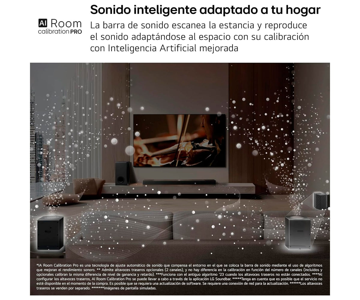 LG SG10TY BLACK / BARRA DE SONIDO CON SUBWOOFER INALÁMBRICO 420W 3.1CH - detalle
