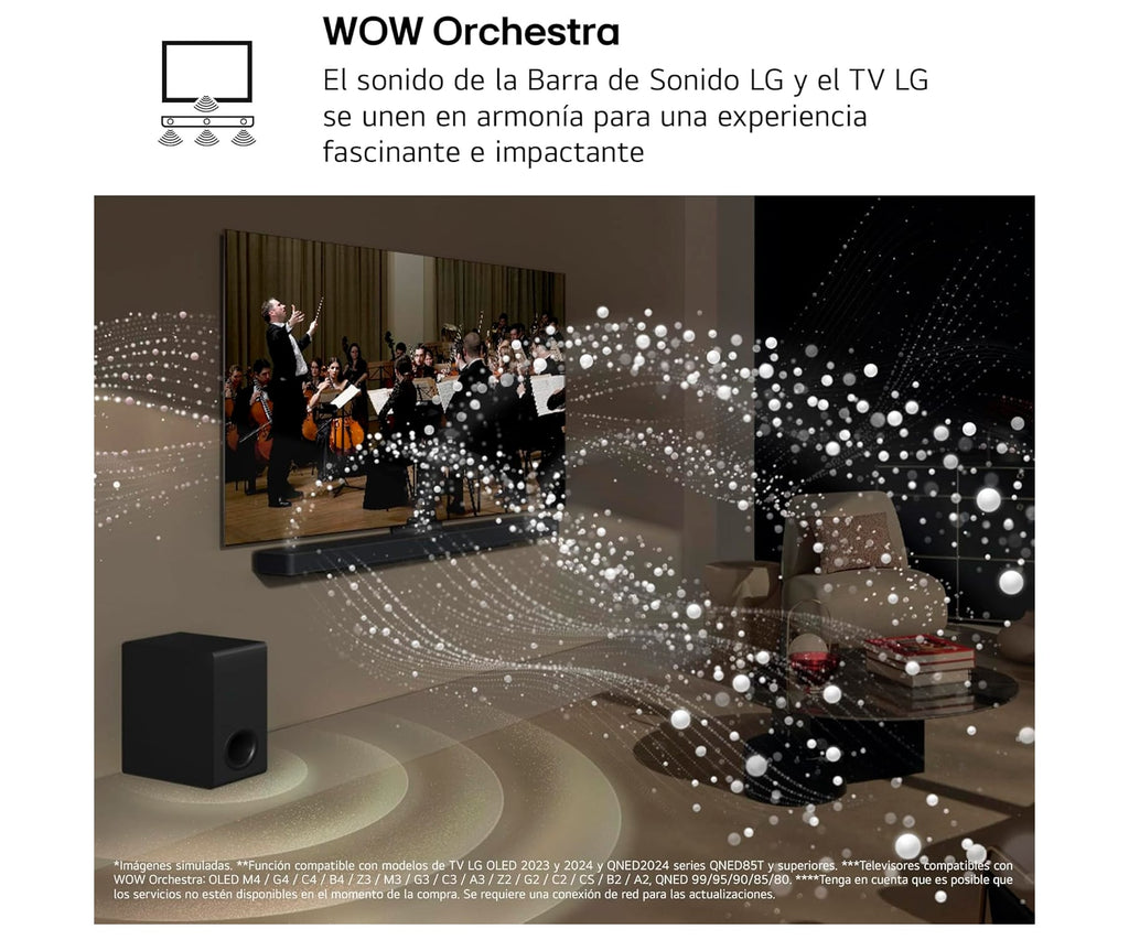 LG SG10TY BLACK / BARRA DE SONIDO CON SUBWOOFER INALÁMBRICO 420W 3.1CH - detalle