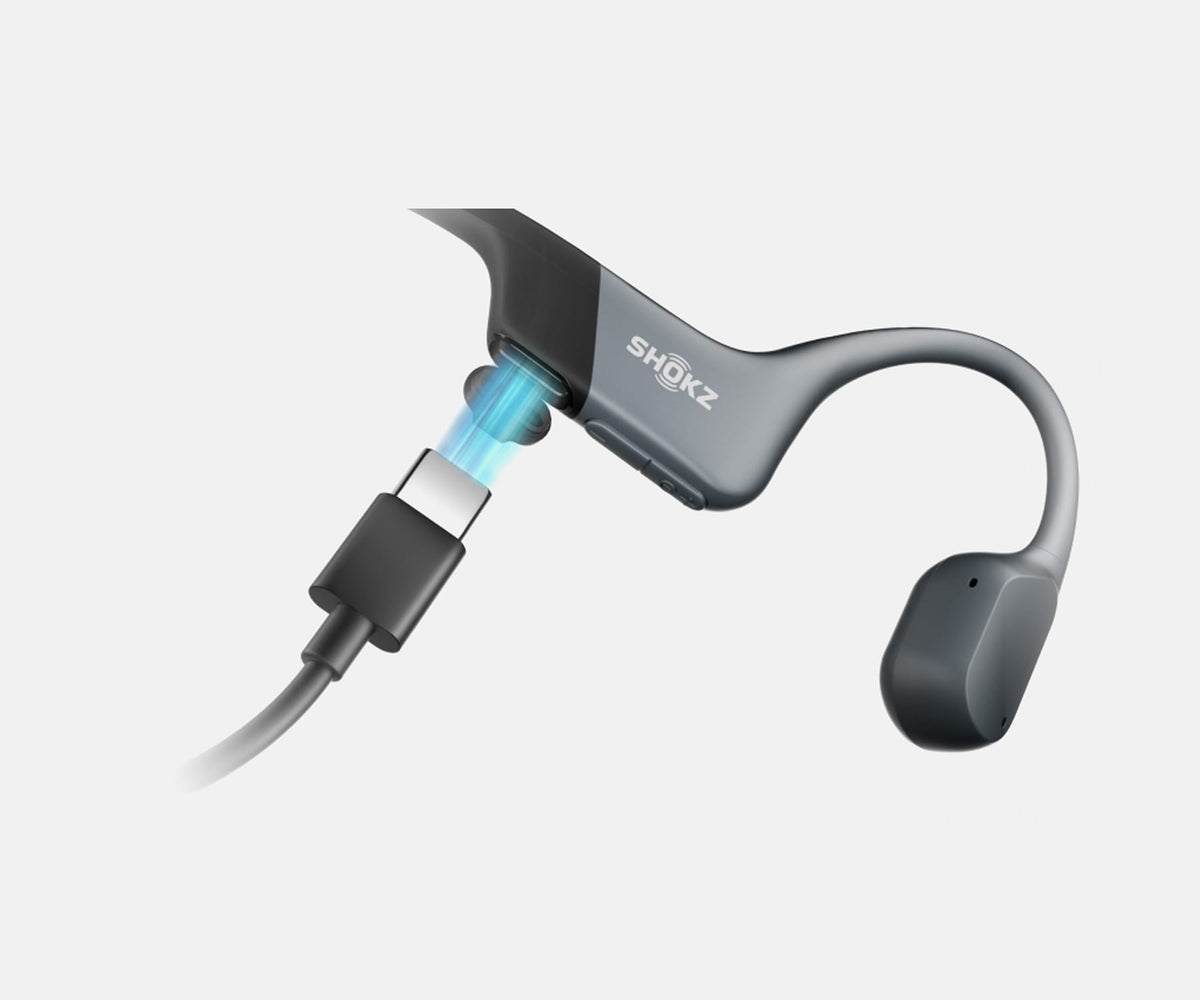 SHOKZ OPENRUN BLACK / AURICULARES DE CONDUCCIÓN ÓSEA INALÁMBRICOS / CARGA USB-C - detalle