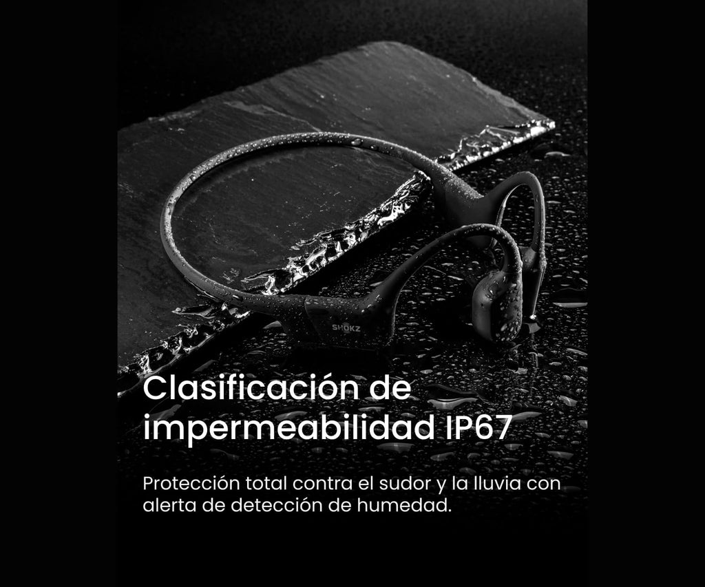SHOKZ OPENRUN BLACK / AURICULARES DE CONDUCCIÓN ÓSEA INALÁMBRICOS / CARGA USB-C - detalle