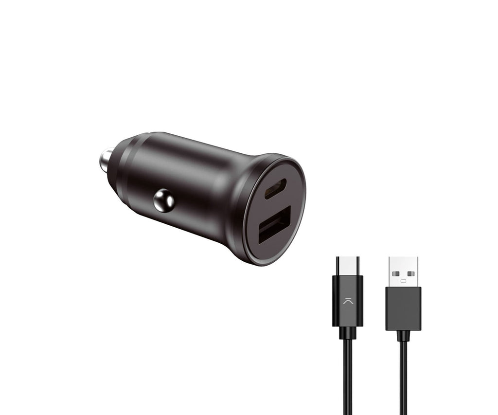 KSIX BXCRC20W BLACK / CARGADOR USB-A + USB-C PARA COCHE 20W - detalle