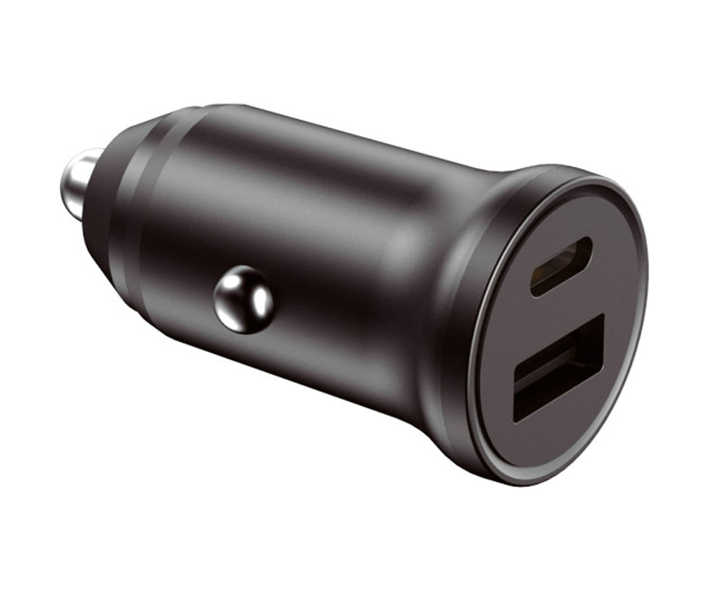 KSIX BXCRC20W BLACK / CARGADOR USB-A + USB-C PARA COCHE 20W