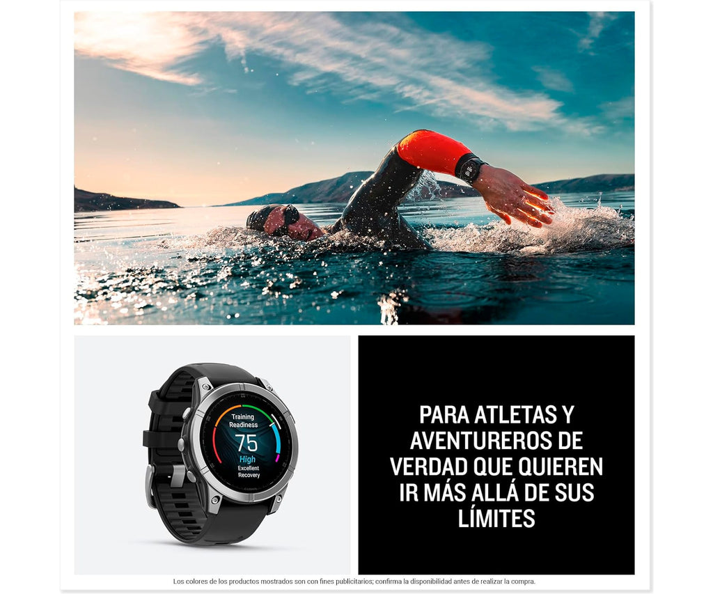 GARMIN FENIX E ACERO INOX Y CORREA NEGRA / SMARTWATCH 47MM - detalle