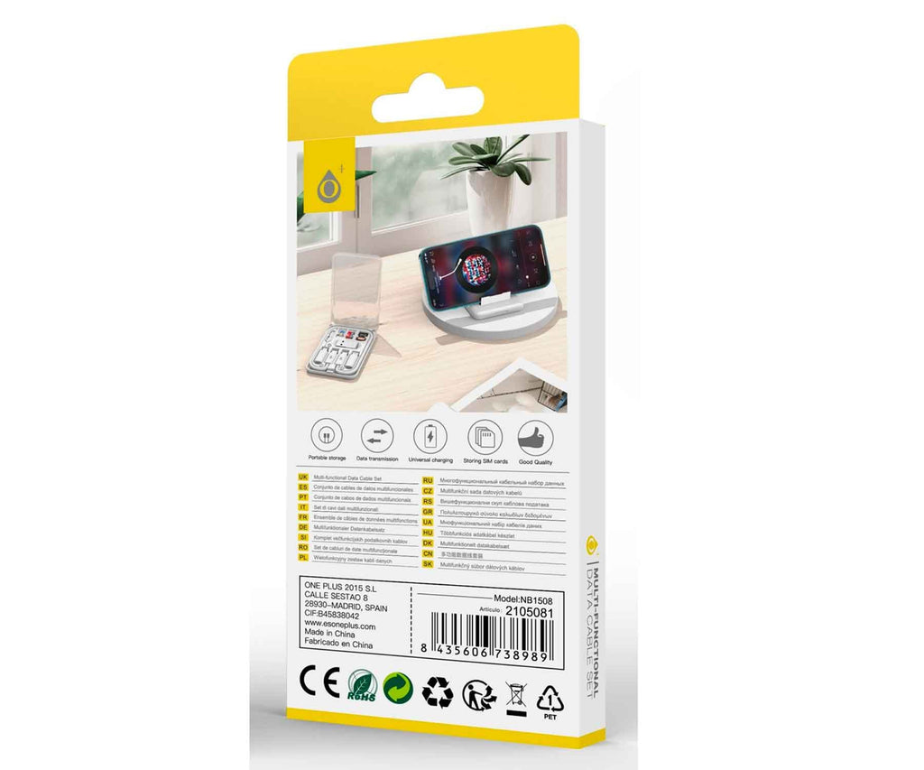 JC NB1508 WHITE / KIT DE CABLE Y ADAPTADORES DE MOVIL - detalle