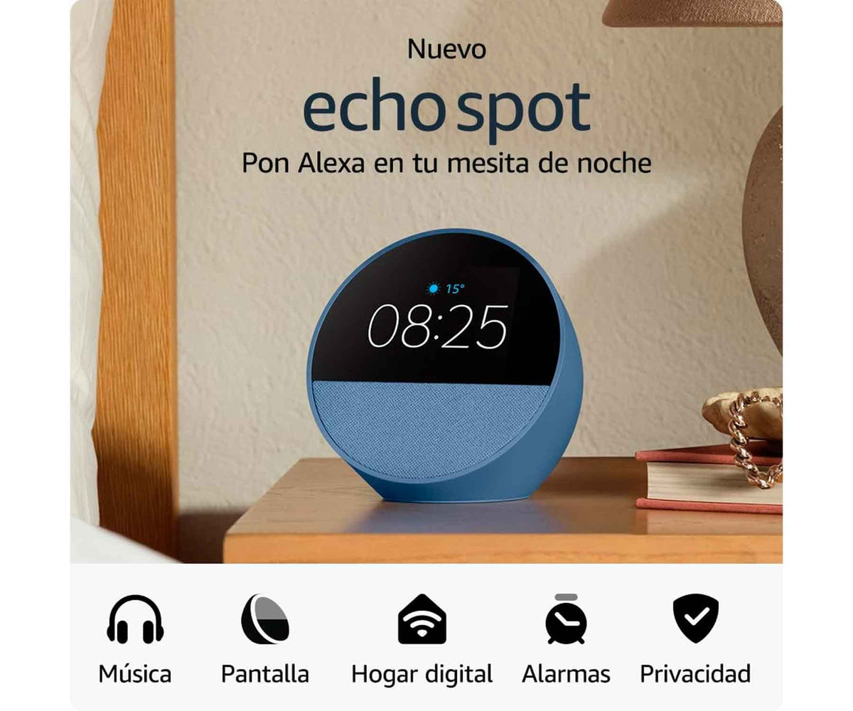 AMAZON ECHO SPOT BLUE / RADIO DESPERTADOR - detalle