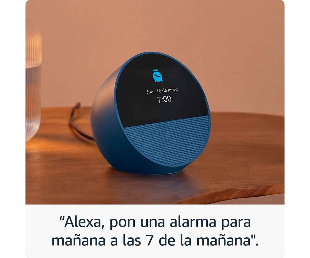 AMAZON ECHO SPOT BLUE / RADIO DESPERTADOR - detalle