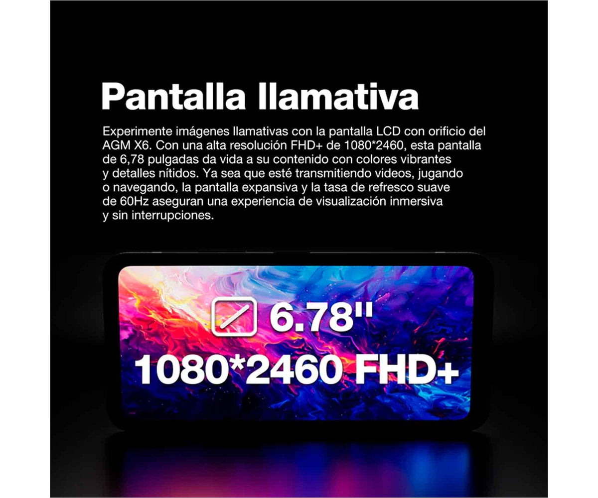 AGM X6 BLACK / 8+128GB / 6.78" FULL HD+ - detalle