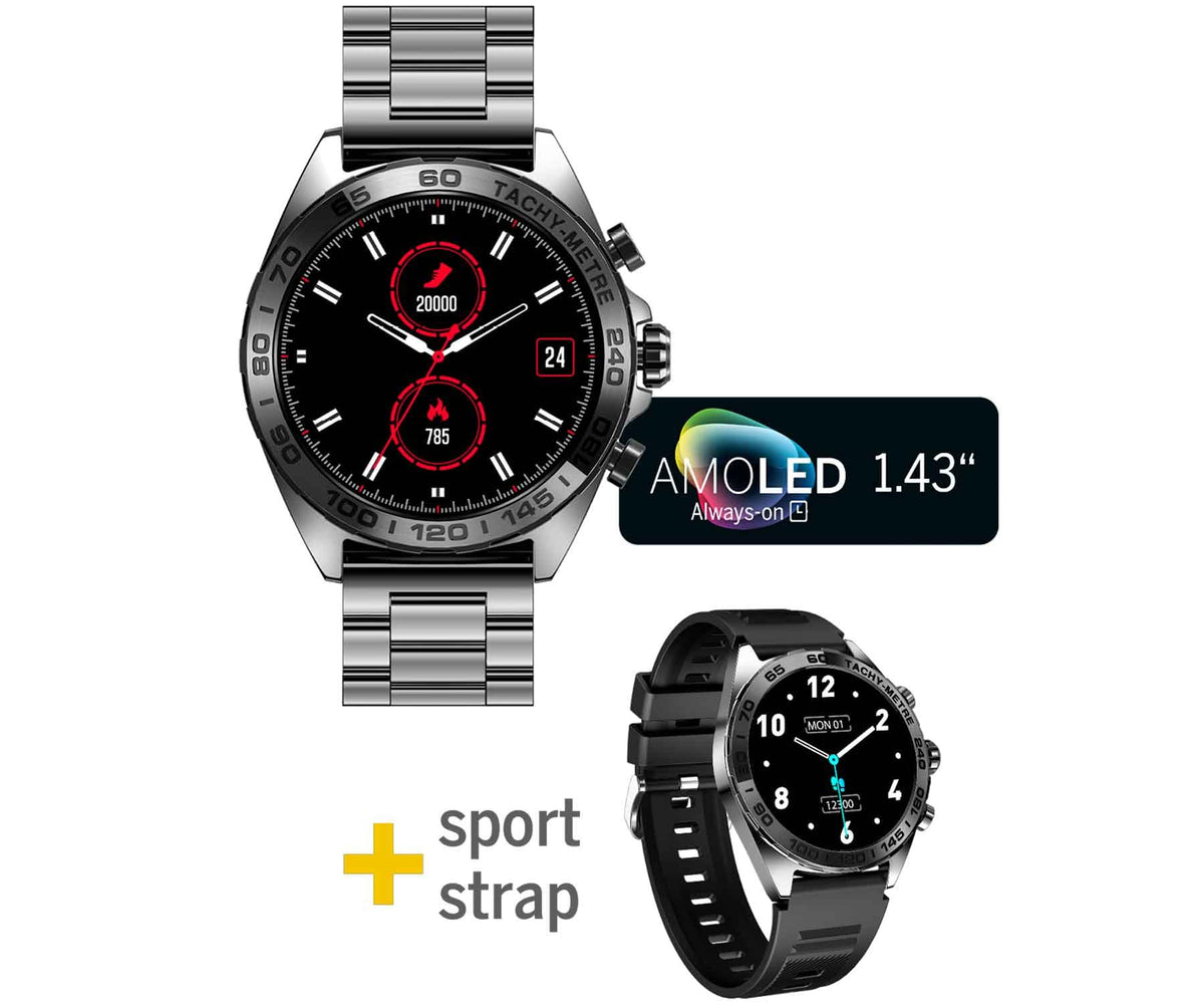 BEAFON SMARTWATCH 501 STAINLESS STEEL / SMARTWATCH 1.43" AMOLED - detalle