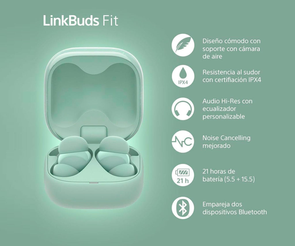 SONY WF-LS910NG LINKBUDS FIT GREEN / AURICULARES INEAR TRUE WIRELESS / NOISE CANCELLING - detalle