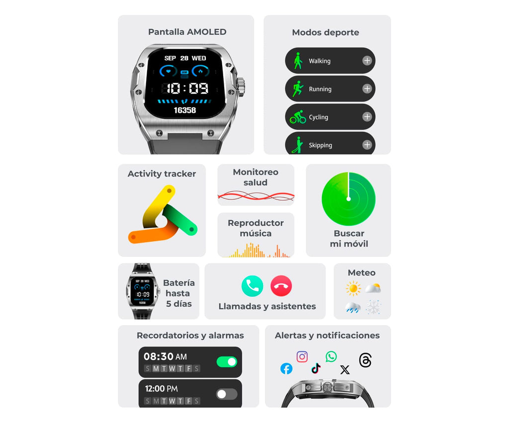 KSIX HERO BLACK / SMARTWATCH 1.95" - detalle