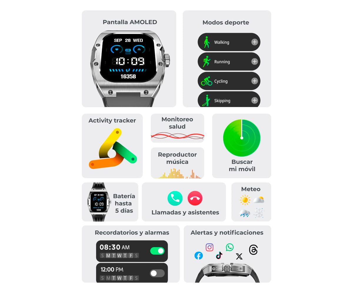 KSIX HERO BLACK / SMARTWATCH 1.95" - detalle
