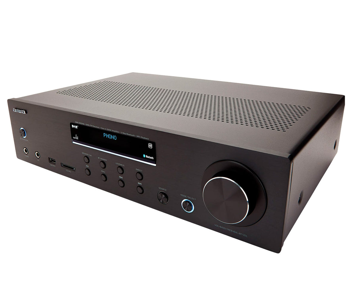 AIWA AMR-200DAB BLACK / AMPLIFICADOR ESTÉREO DE ALTA POTENCIA 200W - detalle