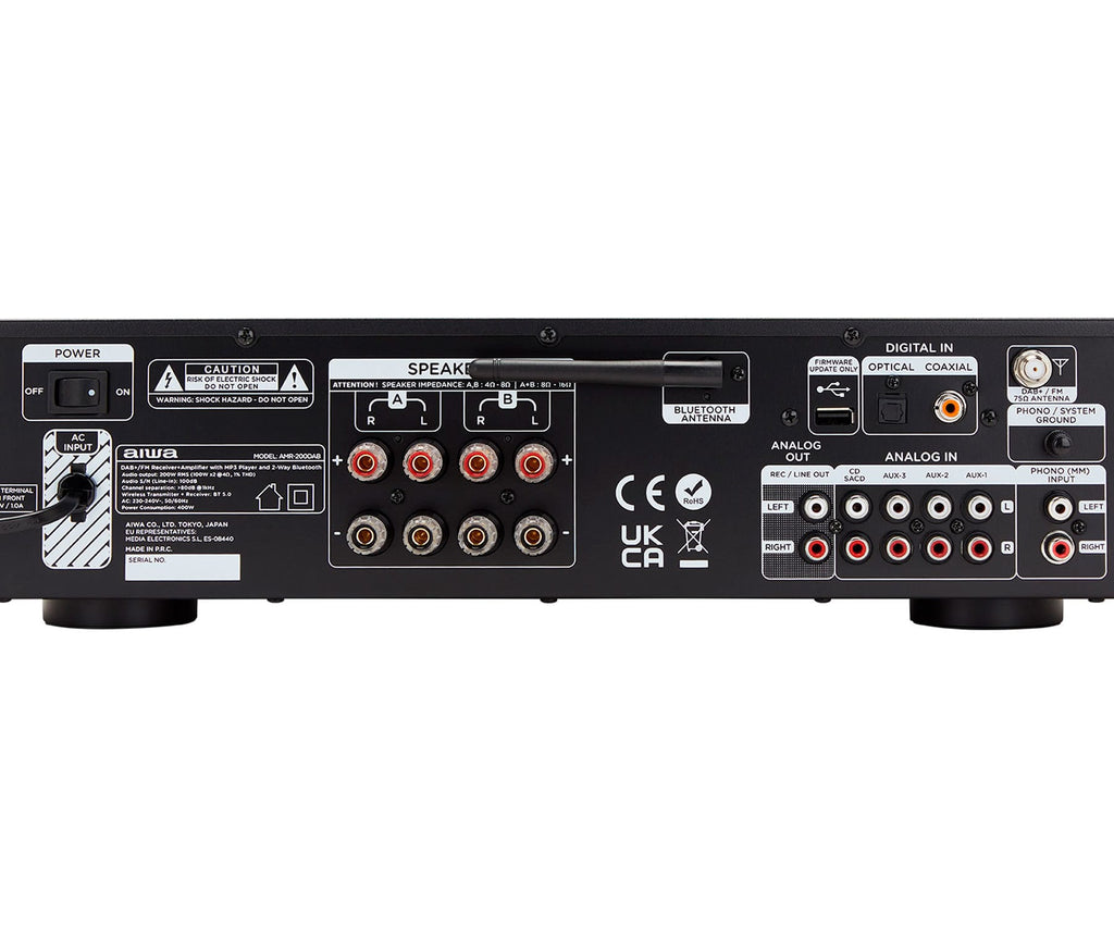 AIWA AMR-200DAB BLACK / AMPLIFICADOR ESTÉREO DE ALTA POTENCIA 200W - detalle