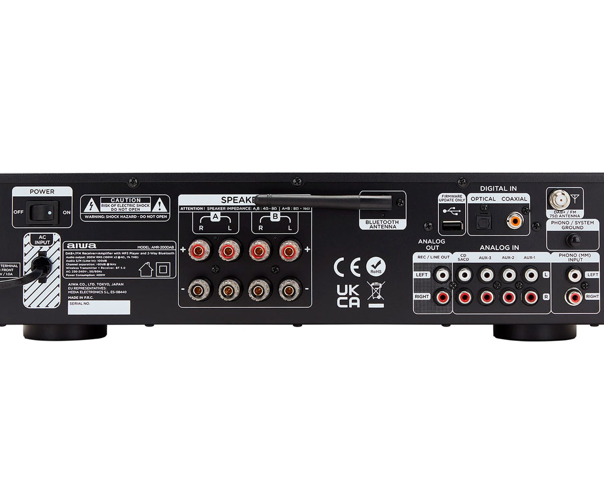 AIWA AMR-200DAB BLACK / AMPLIFICADOR ESTÉREO DE ALTA POTENCIA 200W - detalle