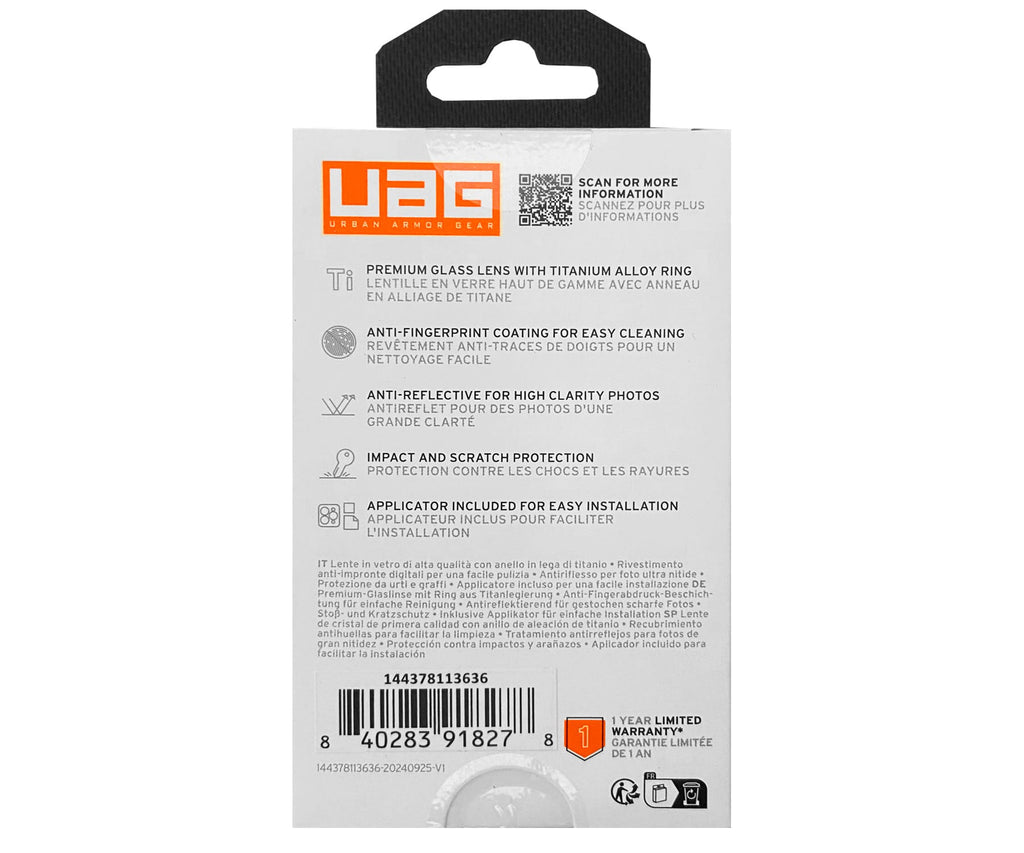 UAG PROTECTOR LENTE SHIELD / APPLE IPHONE 16/16+ - detalle