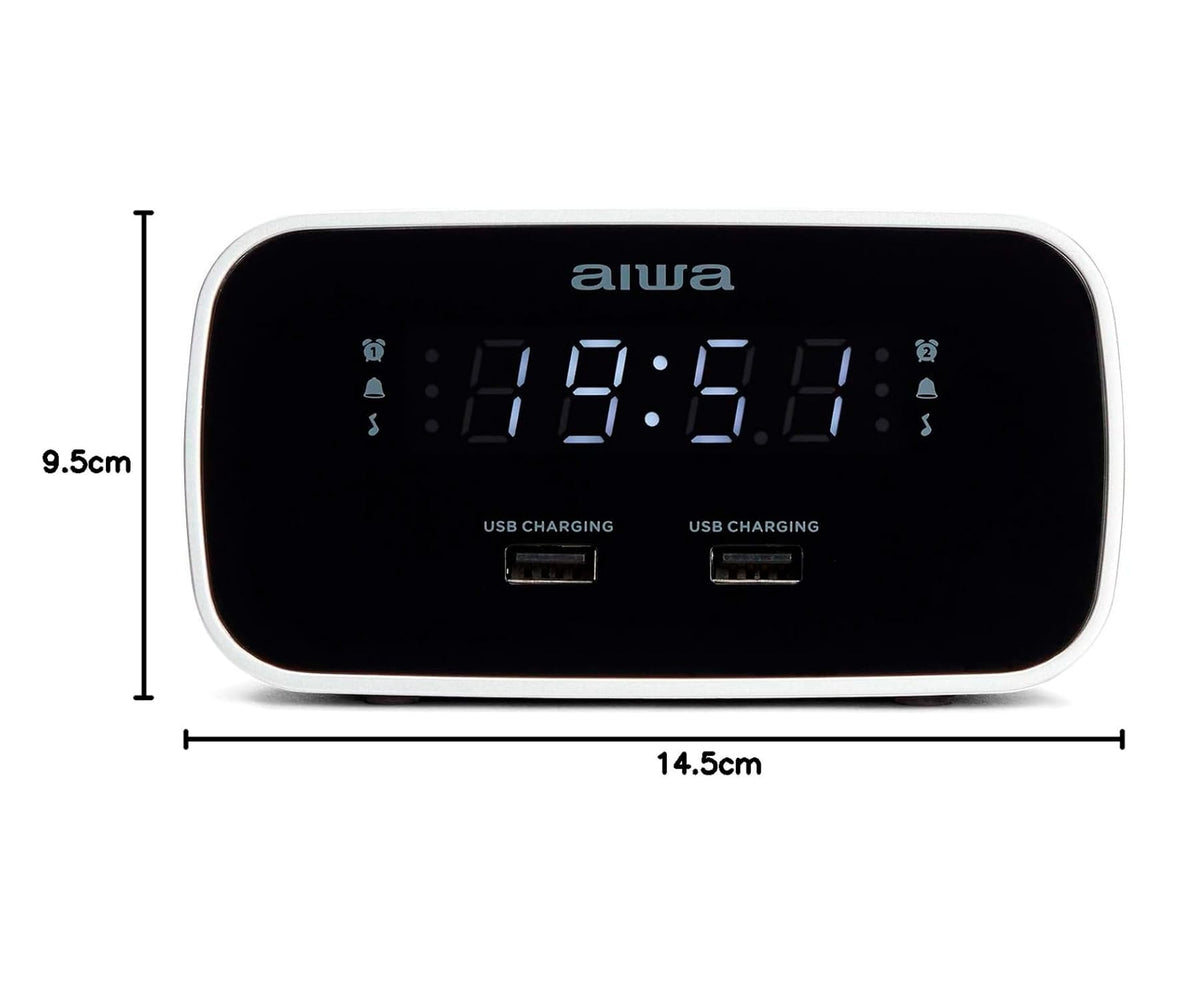 AIWA CRU-19BK NEGRO / RADIO RELOJ DESPERTADOR - detalle
