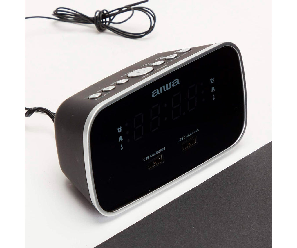AIWA CRU-19BK NEGRO / RADIO RELOJ DESPERTADOR - detalle
