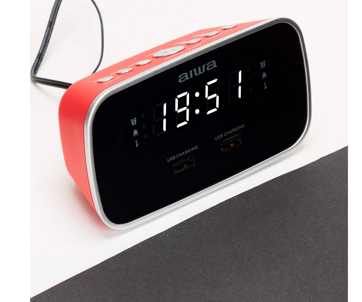 AIWA CRU-19RD ROJO / RADIO RELOJ DESPERTADOR - detalle