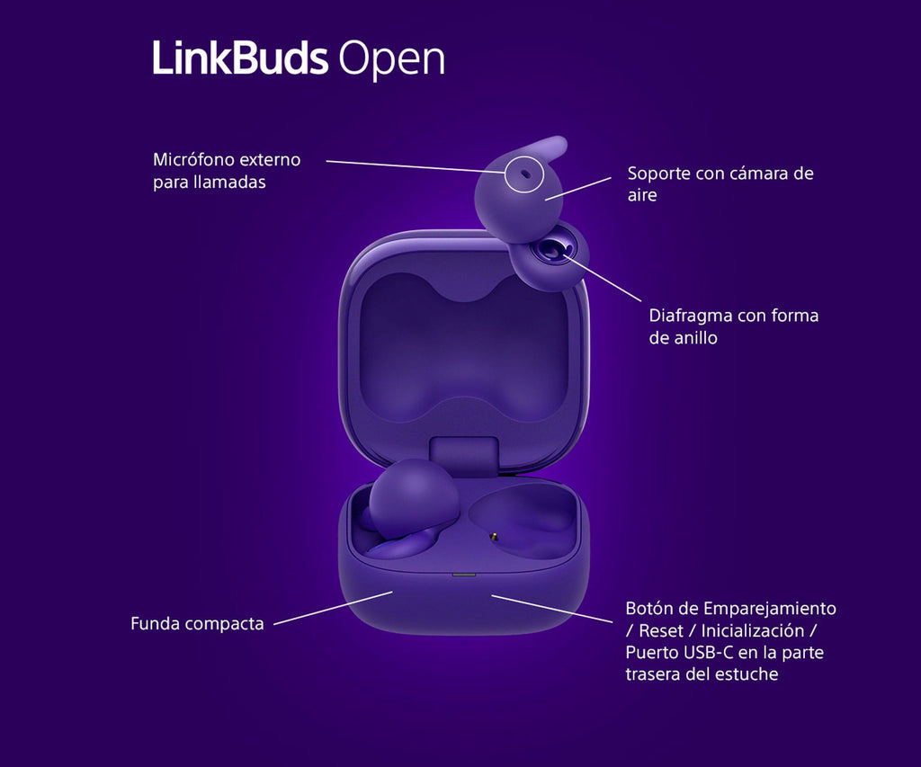 SONY WF-L910V LINKBUDS OPEN VIOLET / AURICULARES INEAR TRUE WIRELESS - detalle