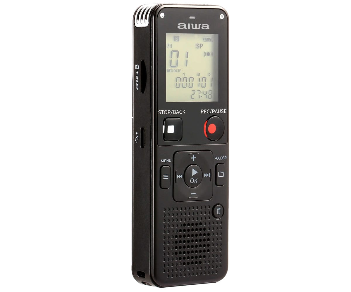 AIWA DVR-A600 BLACK / GRABADORA DE VOZ DIGITAL 16GB - detalle
