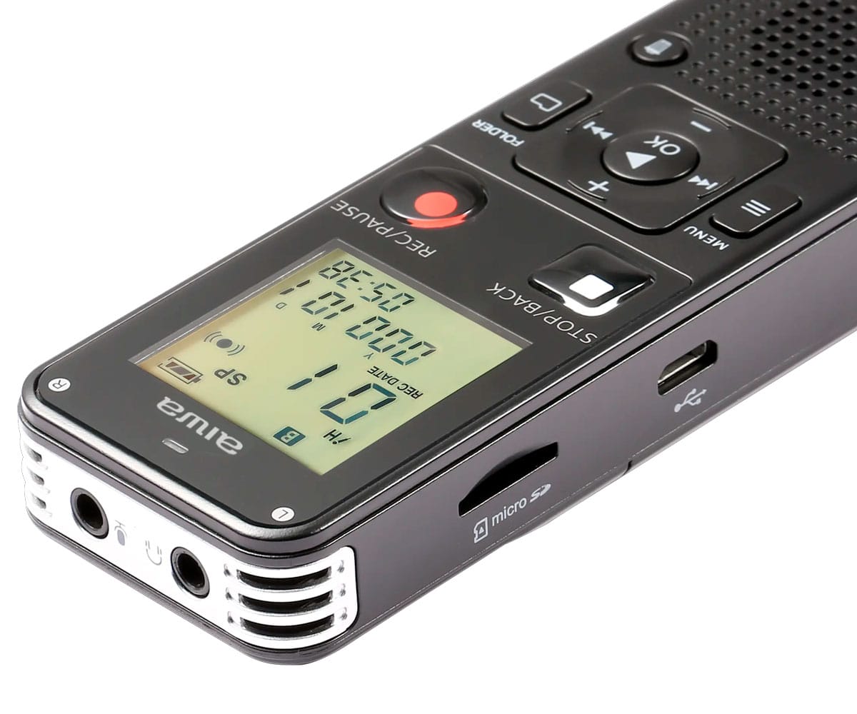 AIWA DVR-A600 BLACK / GRABADORA DE VOZ DIGITAL 16GB - detalle