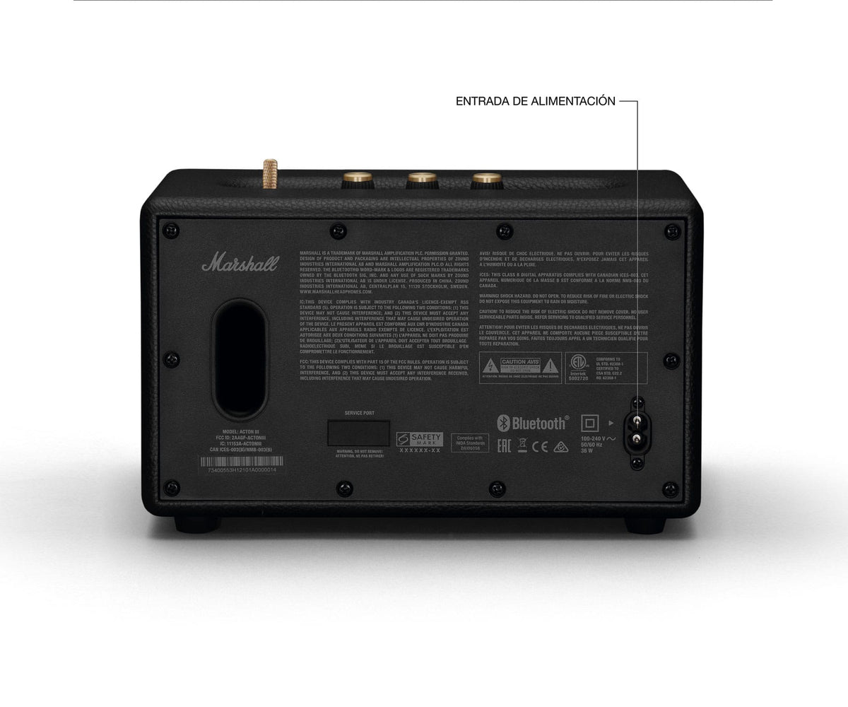 MARSHALL ACTON III BLACK / ALTAVOZ BLUETOOTH DE ESTANTERÍA - detalle