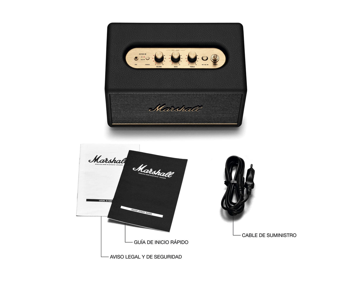 MARSHALL ACTON III BLACK / ALTAVOZ BLUETOOTH DE ESTANTERÍA - detalle