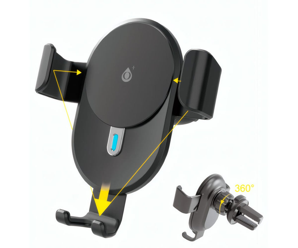 JC NA0475 SOPORTE UNIVERSAL DE MOVIL PARA AIRVENT DE COCHE / SOPORTA CARGA INALAMBRICA 15W - detalle