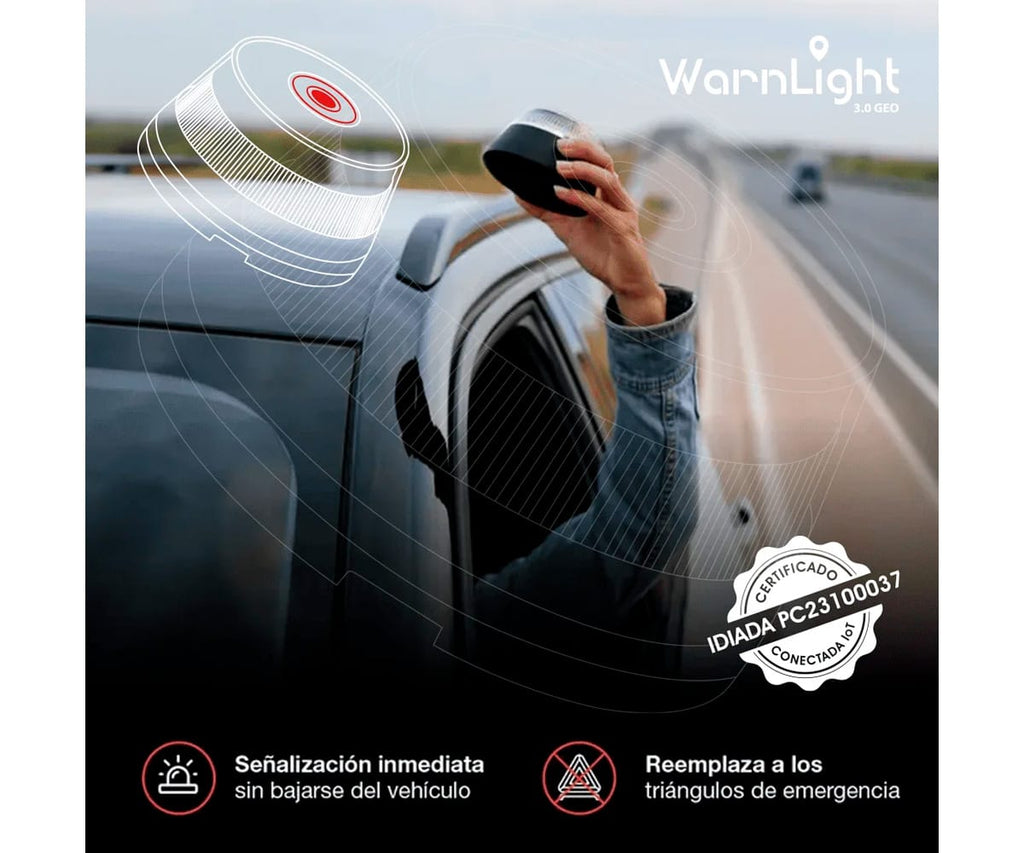 WARNLIGHT BALIZA 3.0 GEO / BALIZA GEOLOCALIZADA CONECTADA DGT / LUZ DE EMERGENCIA V16 - detalle