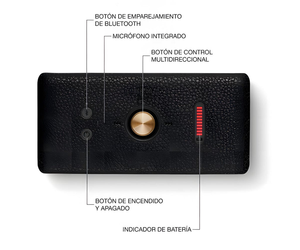 MARSHALL EMBERTON III BLACK & BRASS / ALTAVOZ BLUETOOTH - detalle